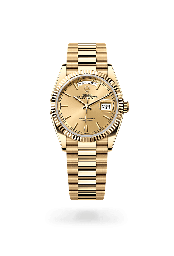 Rolex Day-Date 36 yellow gold (champagne-colour dial) photo 1