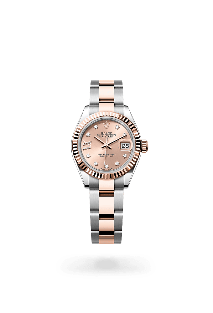 Rolex Lady-Datejust 28 mm Oystersteel and Everose gold (rosé-colour set with diamonds dial) photo 1