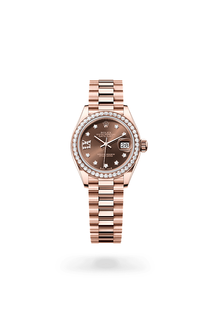 Rolex Lady-Datejust 28 mm Everose gold and diamonds (chocolate set with diamonds dial) photo 1